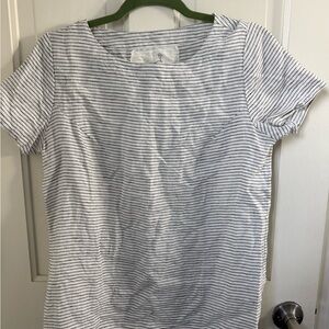 Not Perfect Linen Striped Blouse Medium